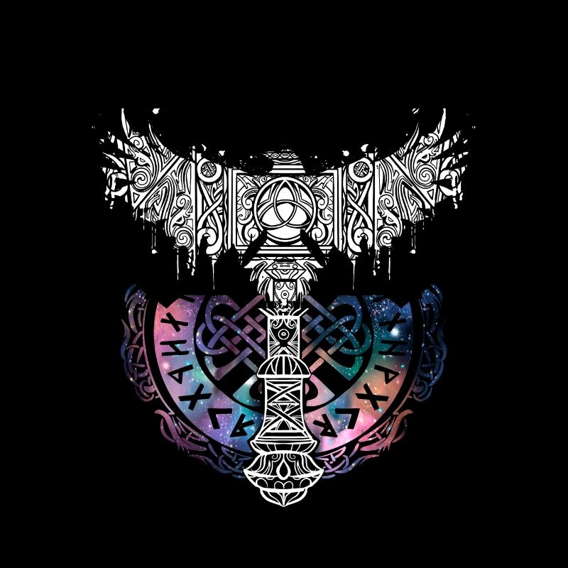 Thor Hammer Raven Mjölnir Rune Viking Galaxy