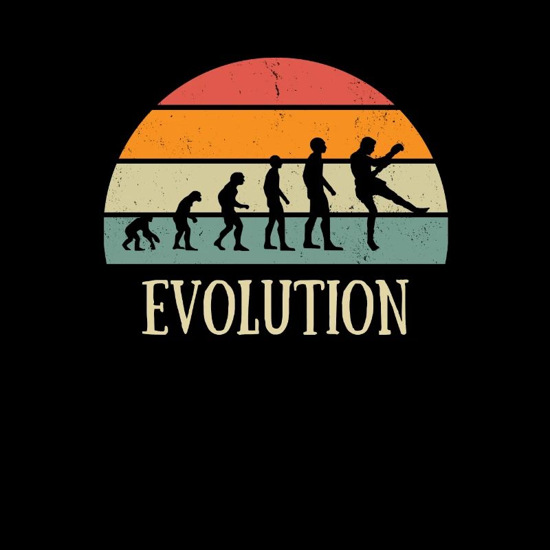evolution vintage boxing thai humor boxer man