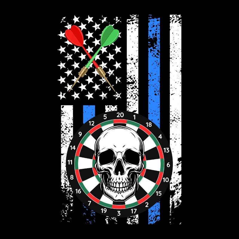 Fléchettes USA Flag avec Bone Face Dart