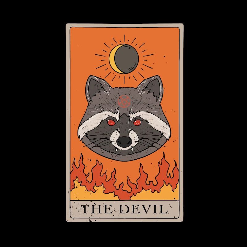 Raccoon Devil Tarot Card Tarot
