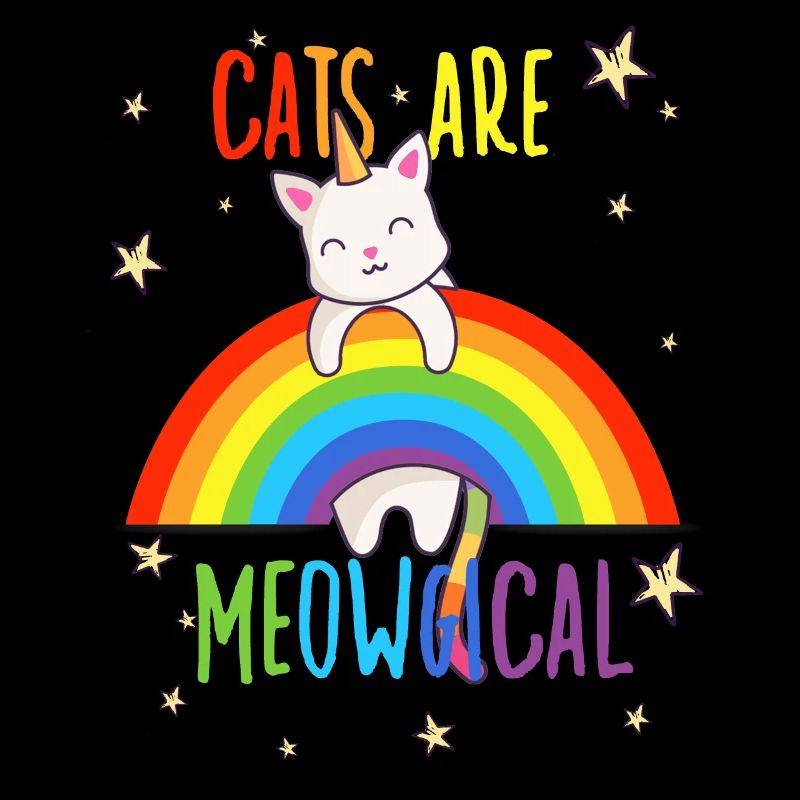 Chats mignons Licorne Rainbow Cat Propriétaire de chat