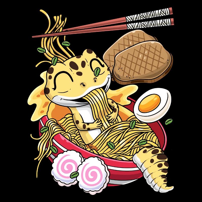 Kawaii Leopard Gecko Lizard Ramen