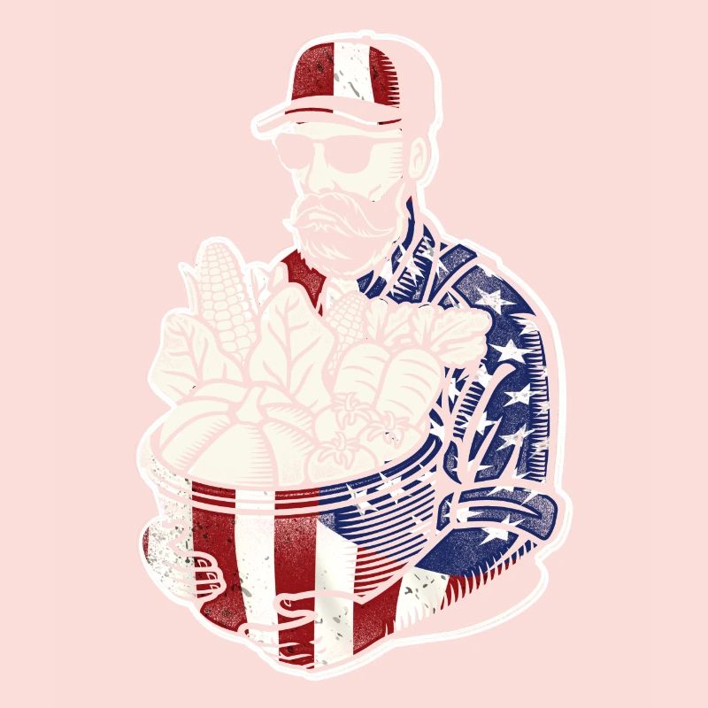 Farming Farmer American Flag Us