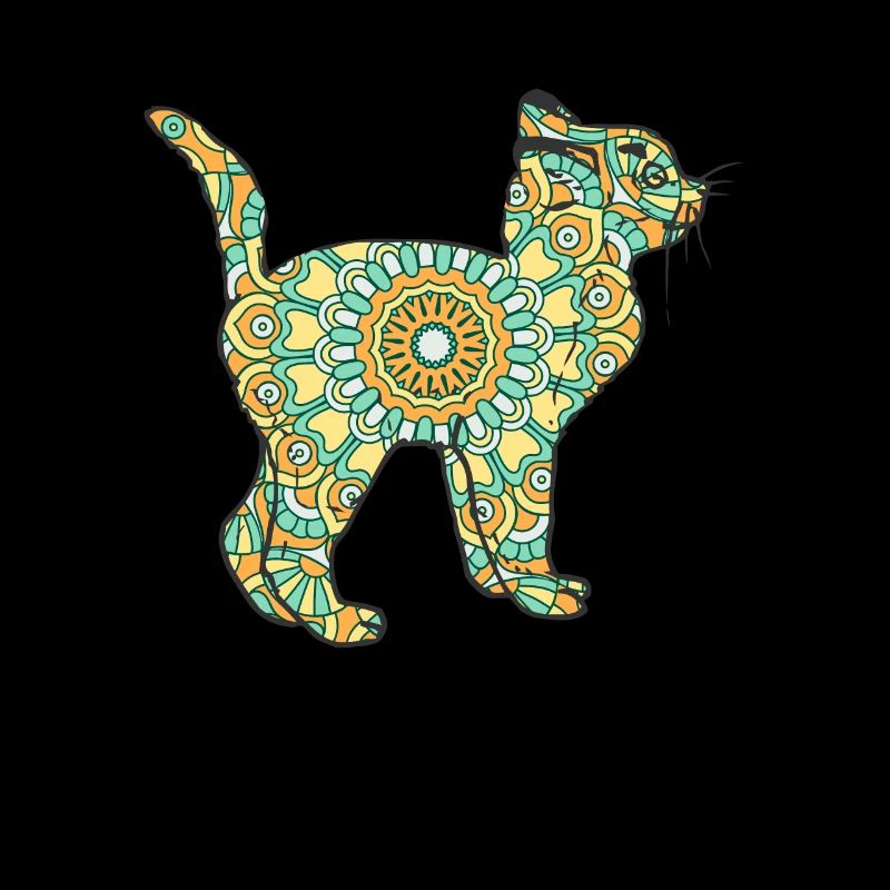 Mandala Cat Geometry Pattern