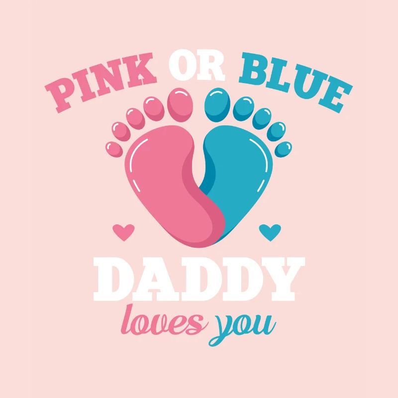 Pink Oder Blue Daddy Liebt Dich Vater Geschlecht
