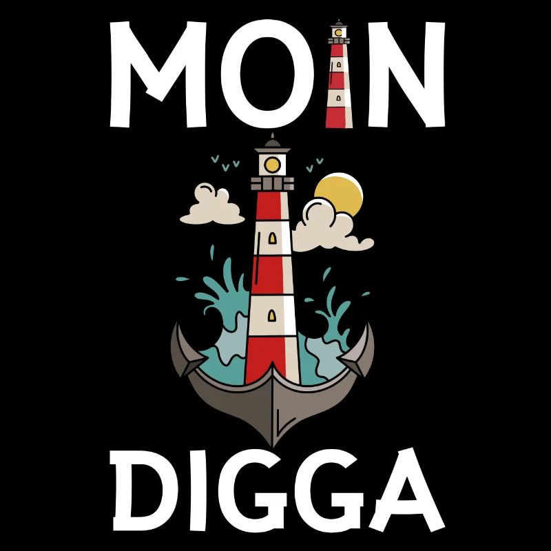 Moin Digga Möwe Norddeutsch Plattdeutscher Spruch