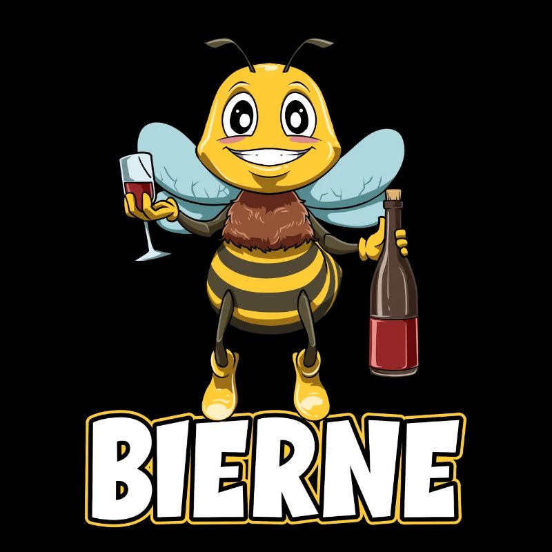 Bierne Biene mit Bier für einen Imker