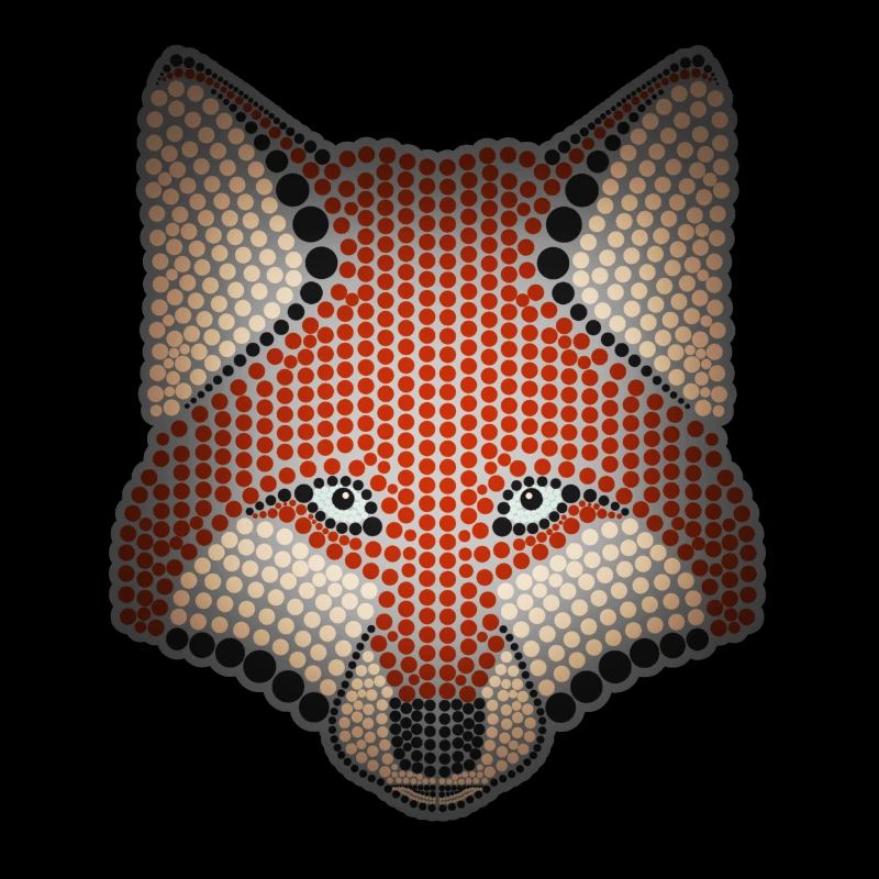 Conception d'animal de la forêt de renard parsemée de tête d'animal