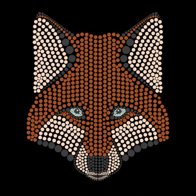 Conception d'animal de la forêt de renard parsemée de tête d'animal