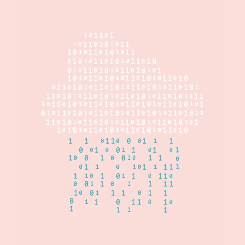 Programmer - binary code cloud rain