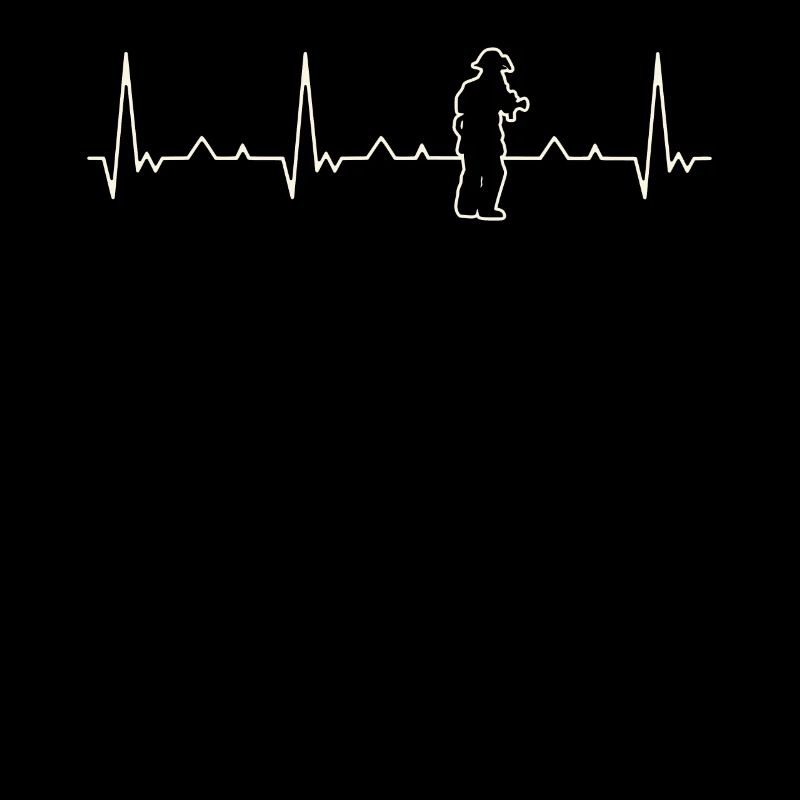 Bombero con manguera. Corazón. Amor. Ekg.