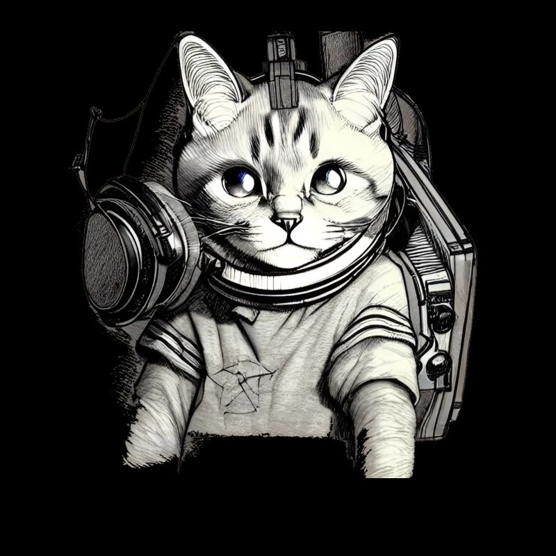 DJ Cat with Blue Eyes