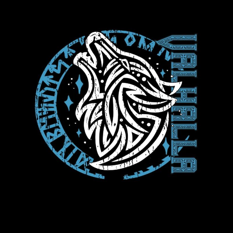 Valhalla Wolf Odin Runes Nordic Compass