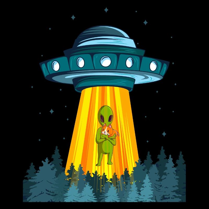 Space Alien Spaceship Cat Ufo Extraterrestrial
