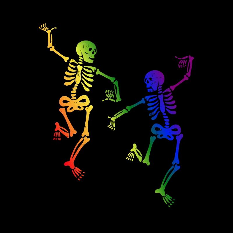 Skeleton Dancing Gay Pride Arc-en-ciel