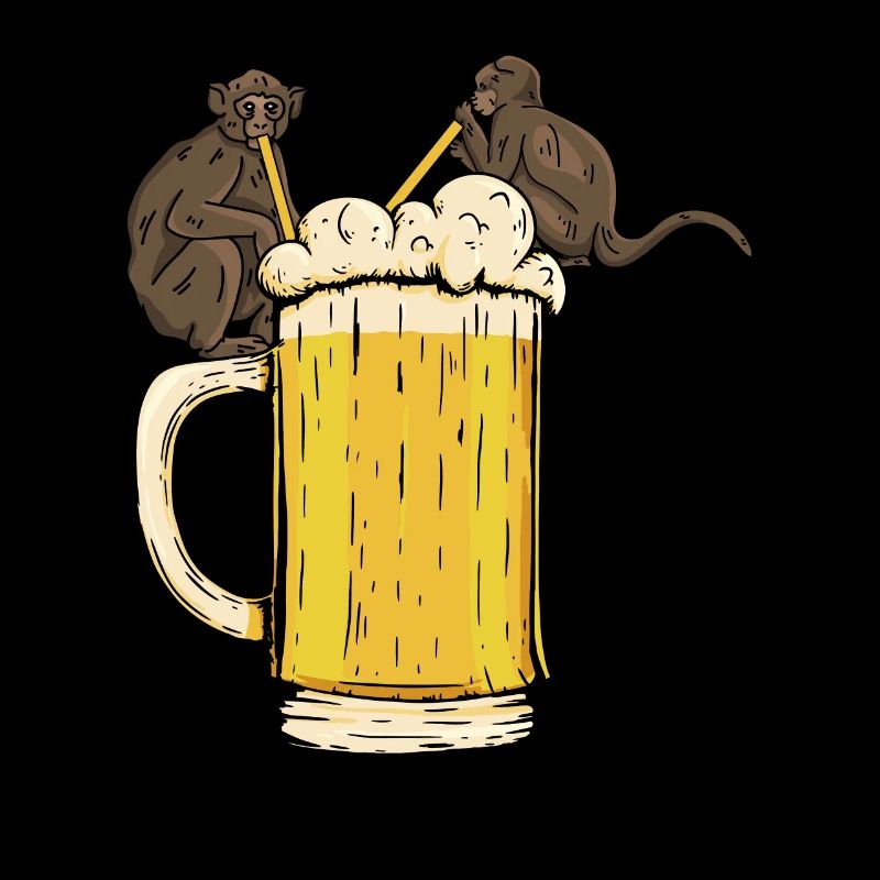 Monkeys with Beer Orangutan Monkey Funny Monkey