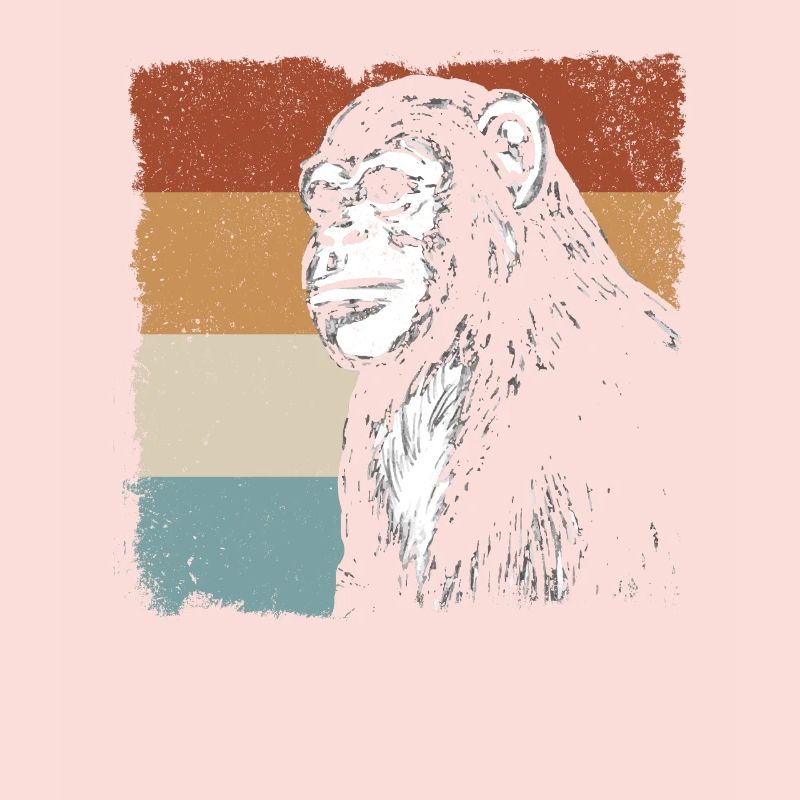 Monkey Chimpanzee Orangutan Monkey - Retro Monkey