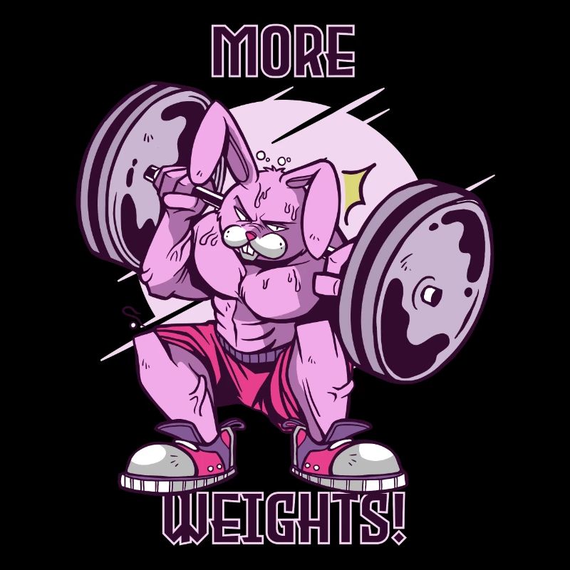 Gym Rabbit More Weights Training Motivati