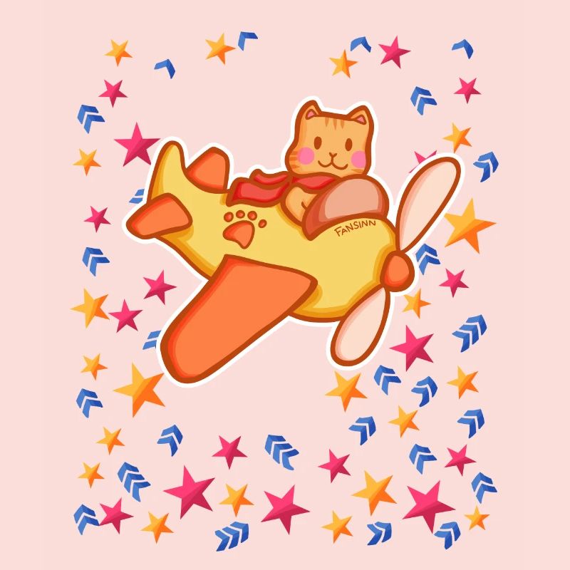 Pilote de chat dans le ciel étoilé