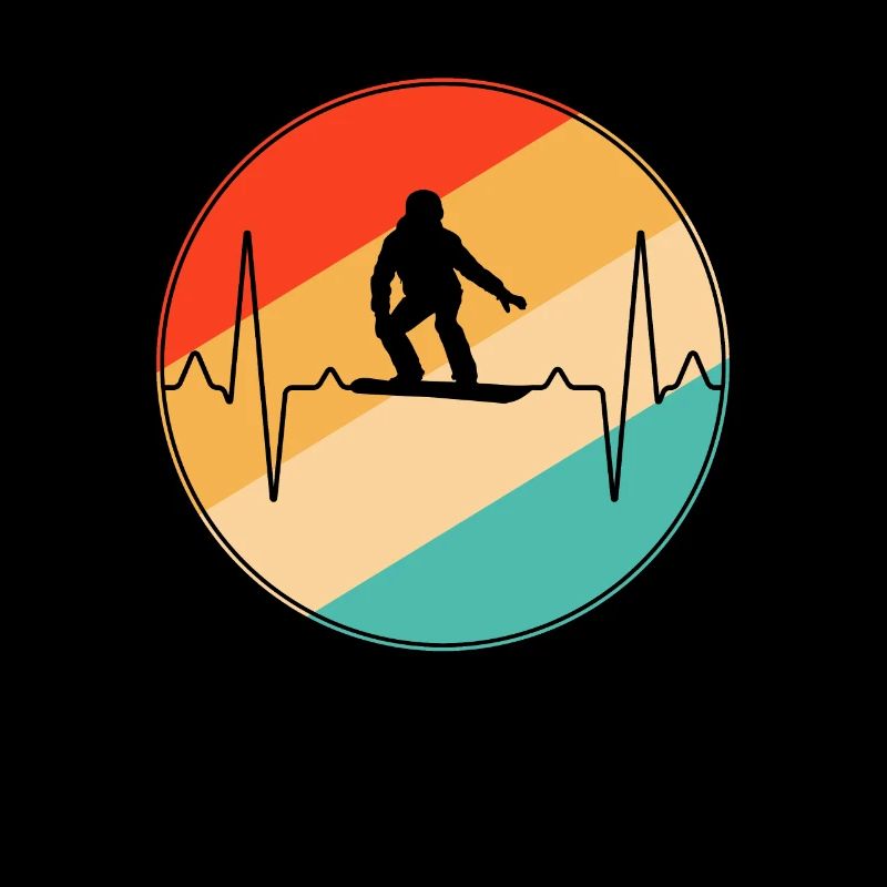 Snowboard Retro Heartbeat
