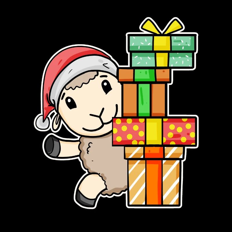 Moutons de Noël avec cadeaux