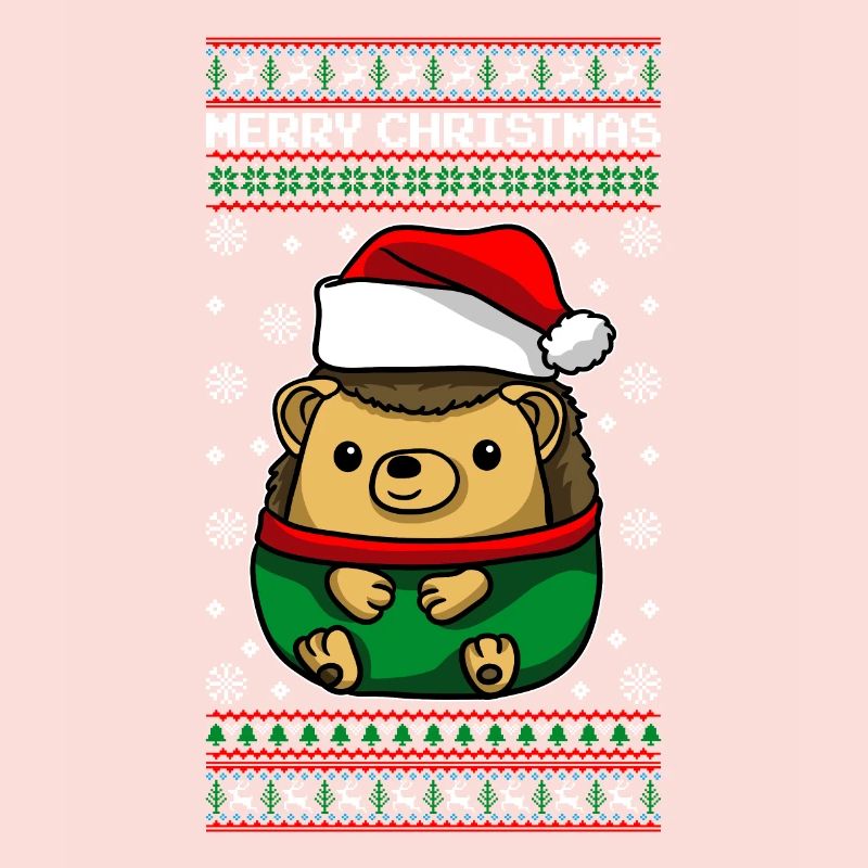 Hérisson avec pull de Noël moche
