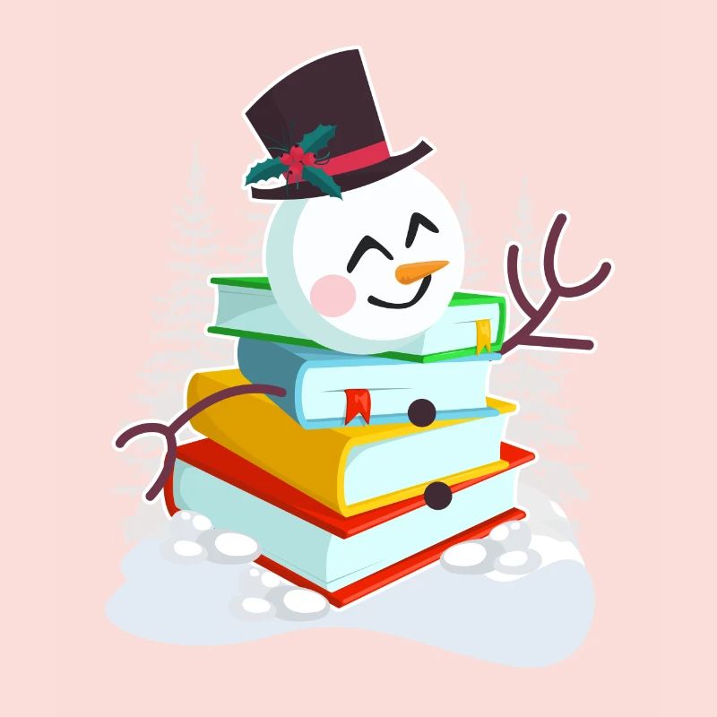 Books Snowman Reading Bookworm Editor