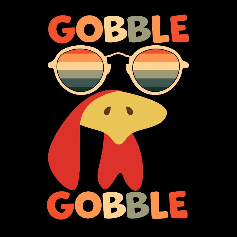 Drôle Retro Turkey Gobble Gobble Noël Thanksg