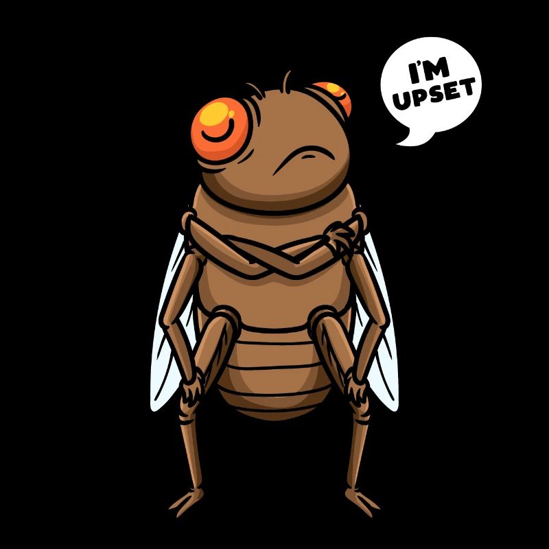 Stubborn cicada insect in upset entomology