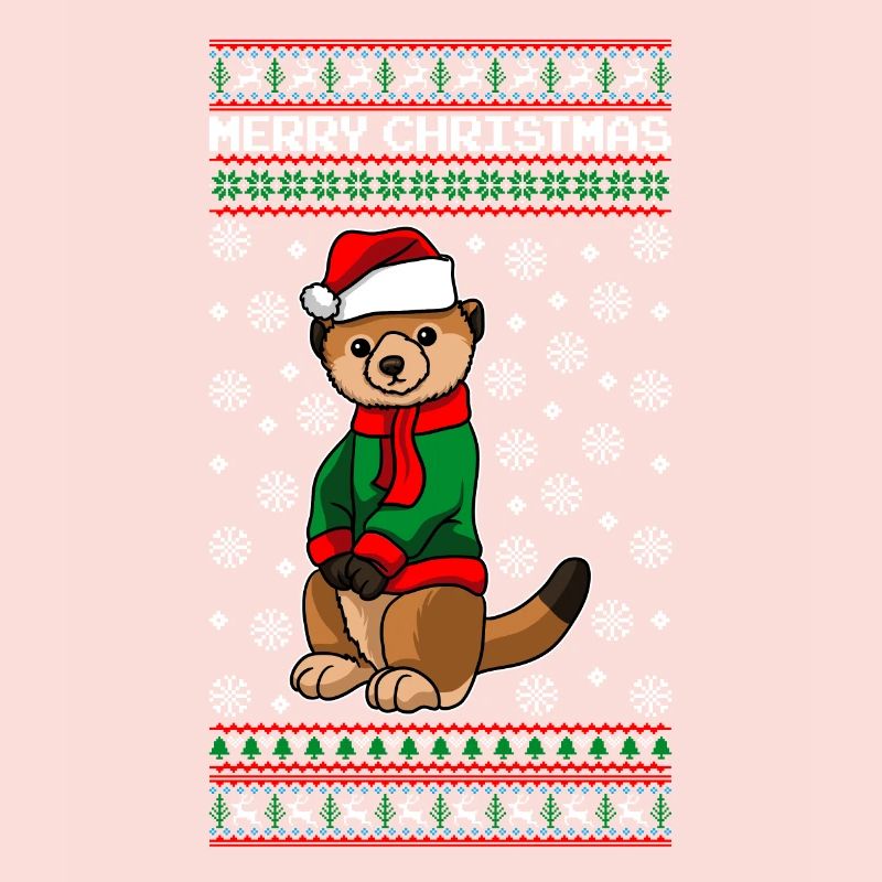 Suricate avec pull de Noël moche