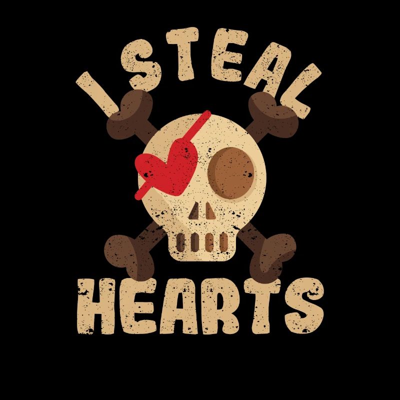 Crâne de pirate de la Saint-Valentin avec croisé