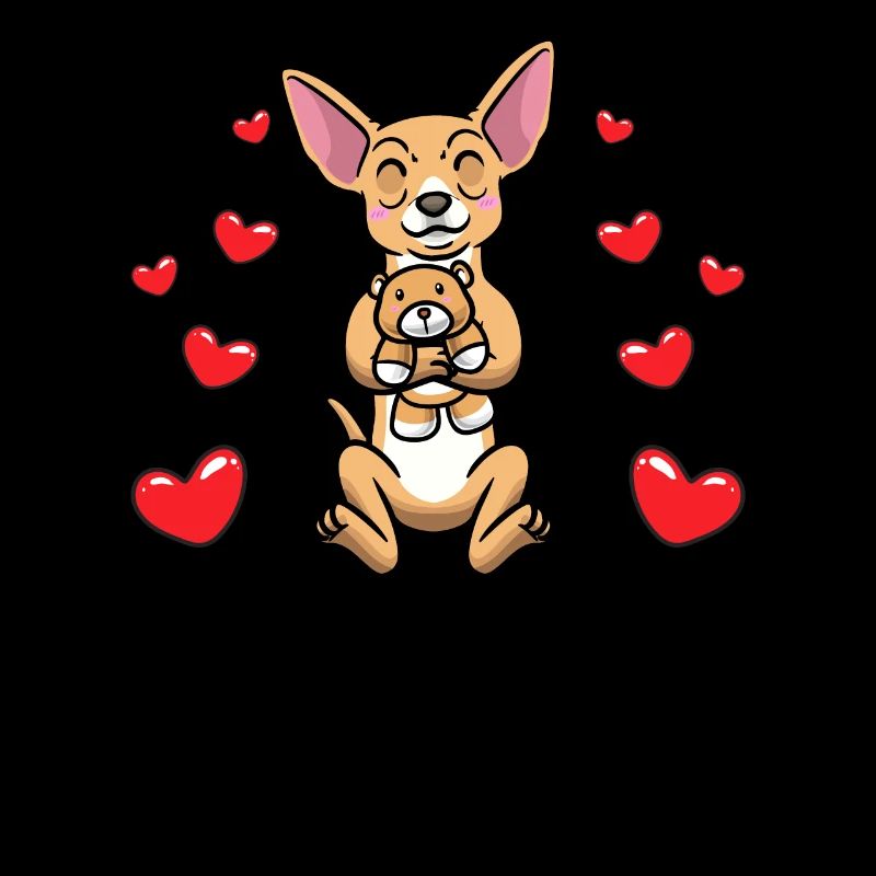 Chiweenie chien avec peluche