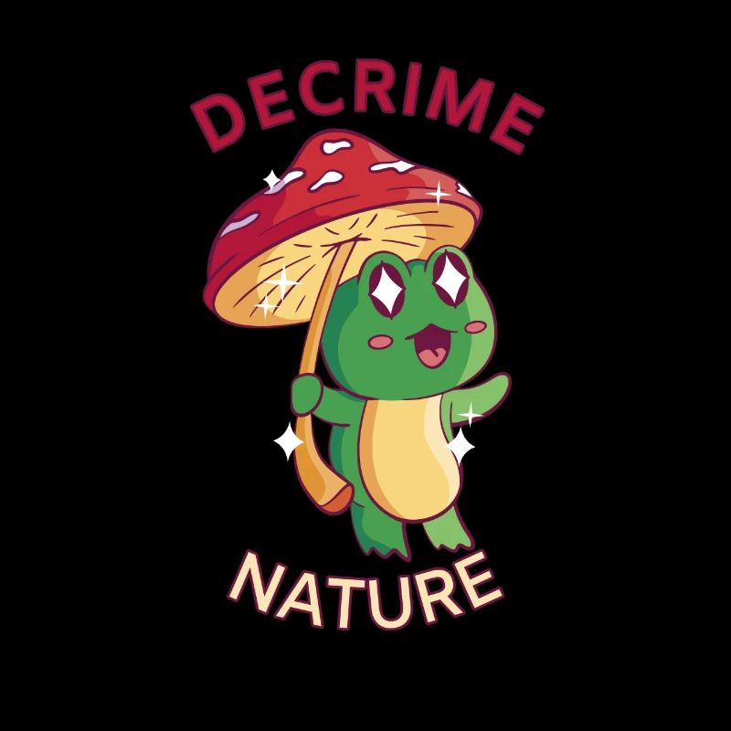 Decrime Nature Grenouille champignon colorée