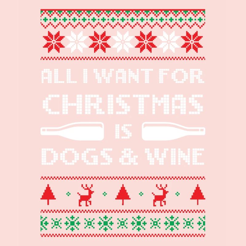 Vilain pull de Noël Chiens et vin