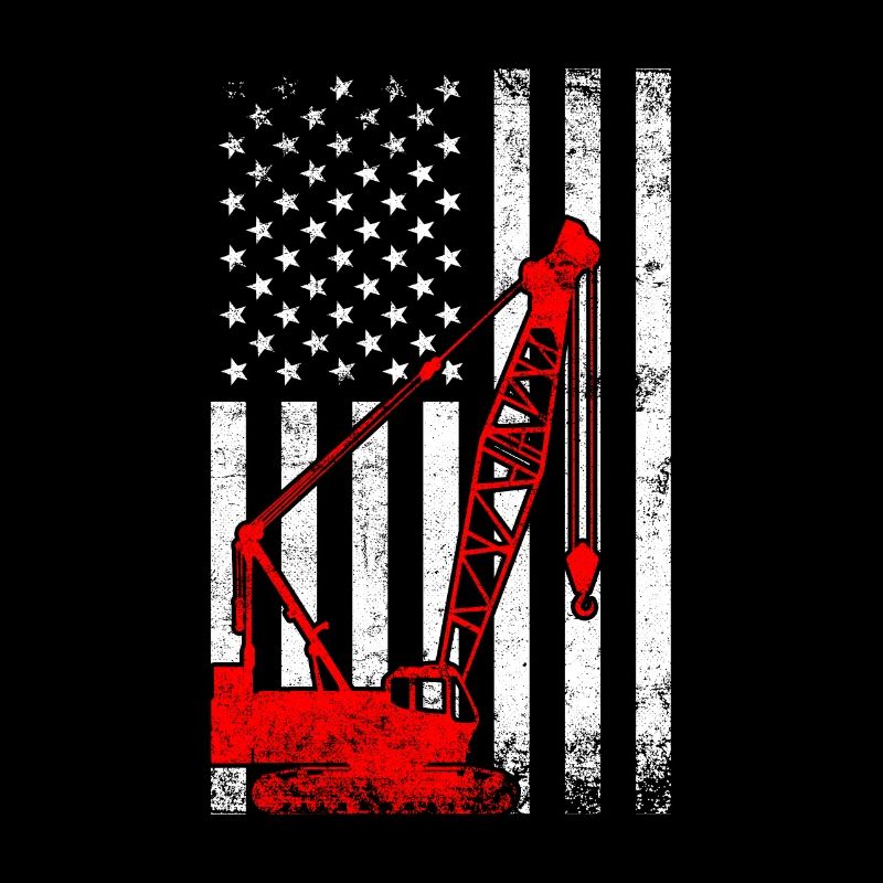 Crane operator american flag, crane operator