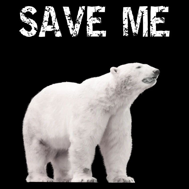 Save me Eisbär Klima Protest Klimawandel Rettung