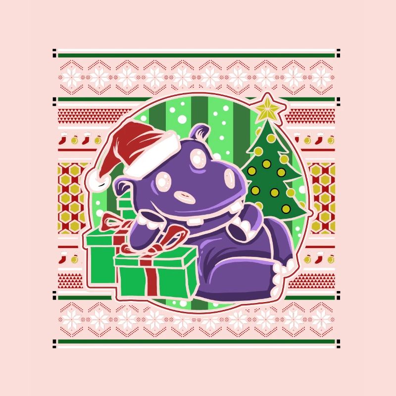 Moche pull de Noël Tshirt Noël Hippopotame