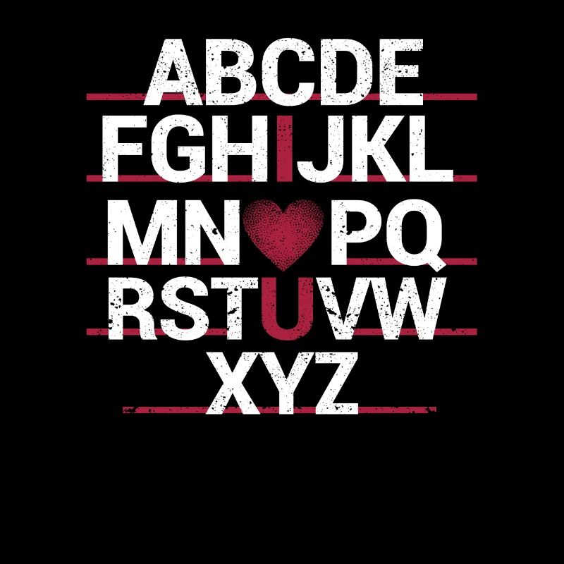 ABC Alphabet Ich liebe dich Englischlehrer