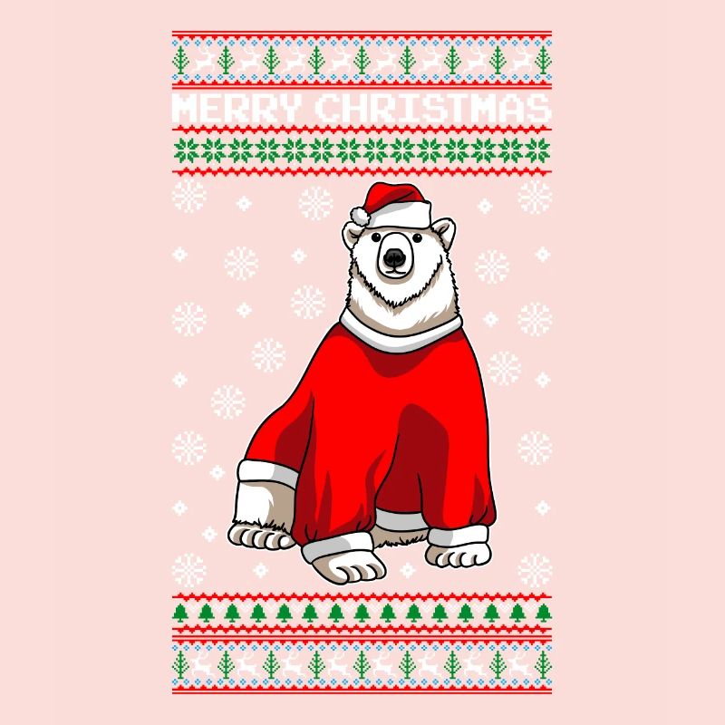 Ours polaire avec pull de Noël moche