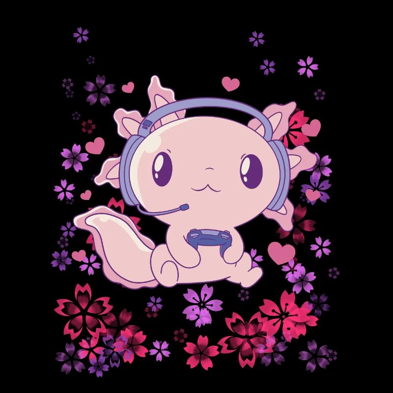 Gaming Axolotl with Headset