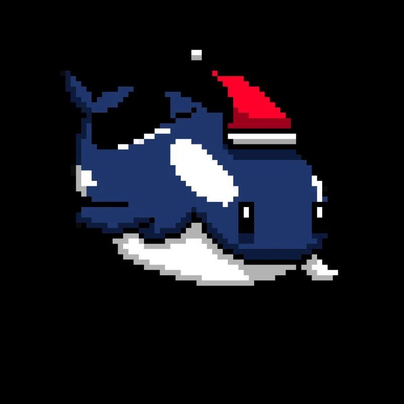 Orca Pixelated Christmas - Funny