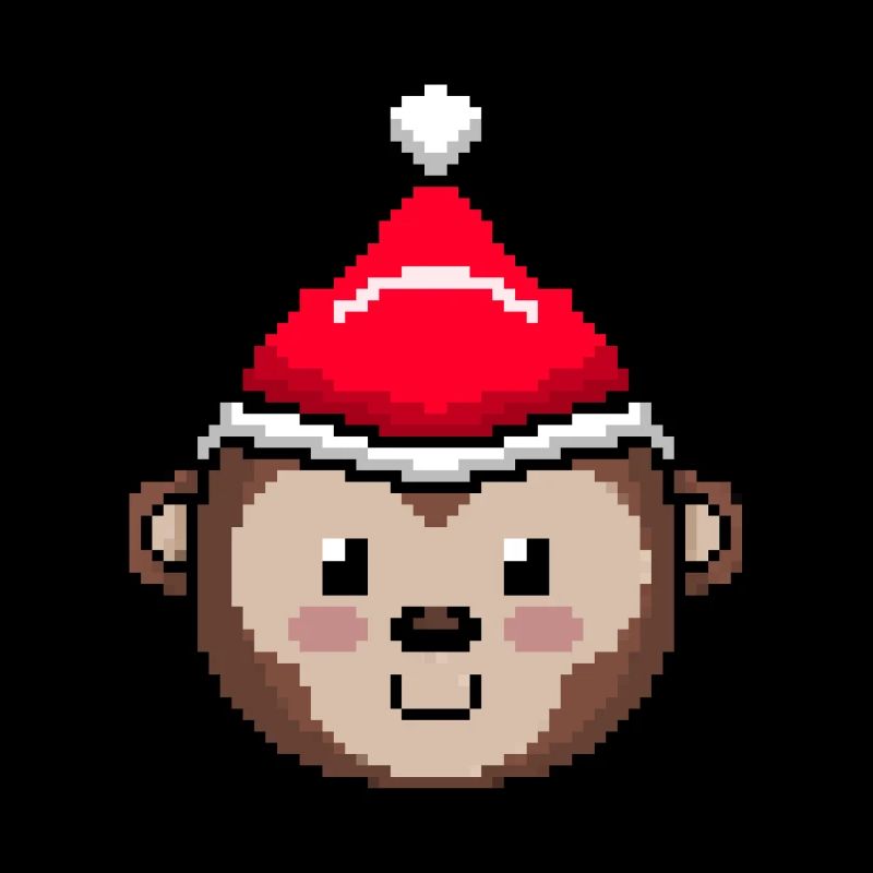 Affe verpixelte Weihnachten - Lustiger Affe Xmas