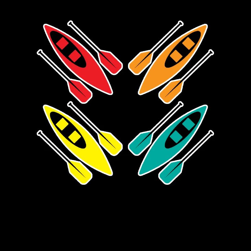 Kayaking Colorful Paddle Sport Pattern Art