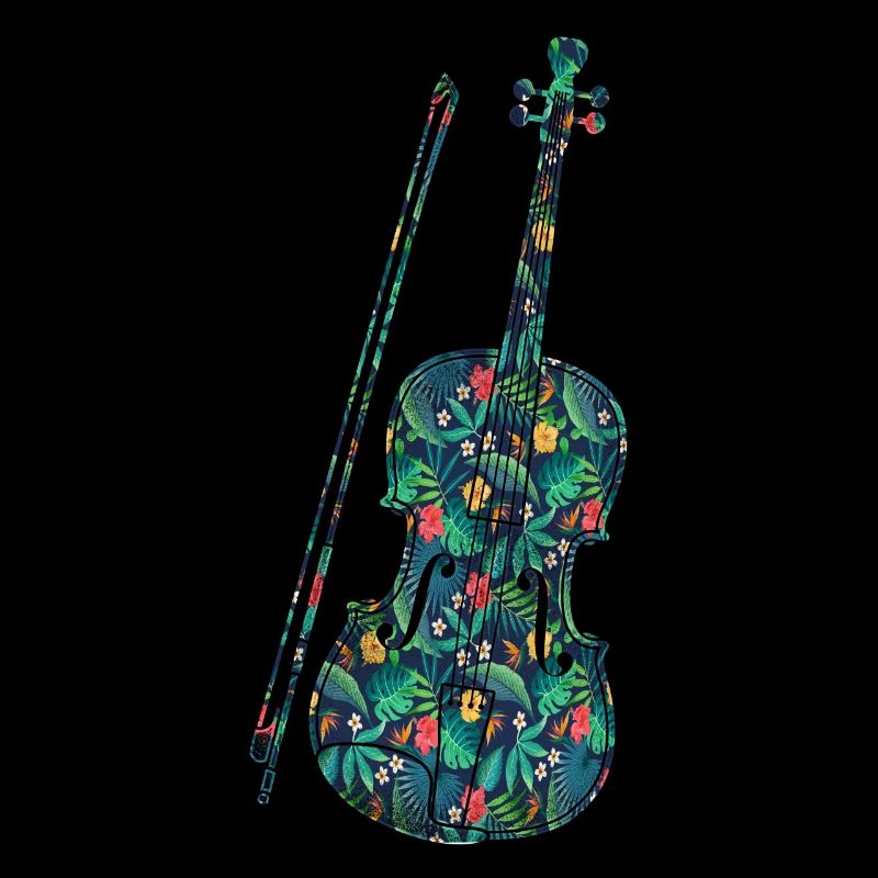Violon Violoniste Fleur Tropicale