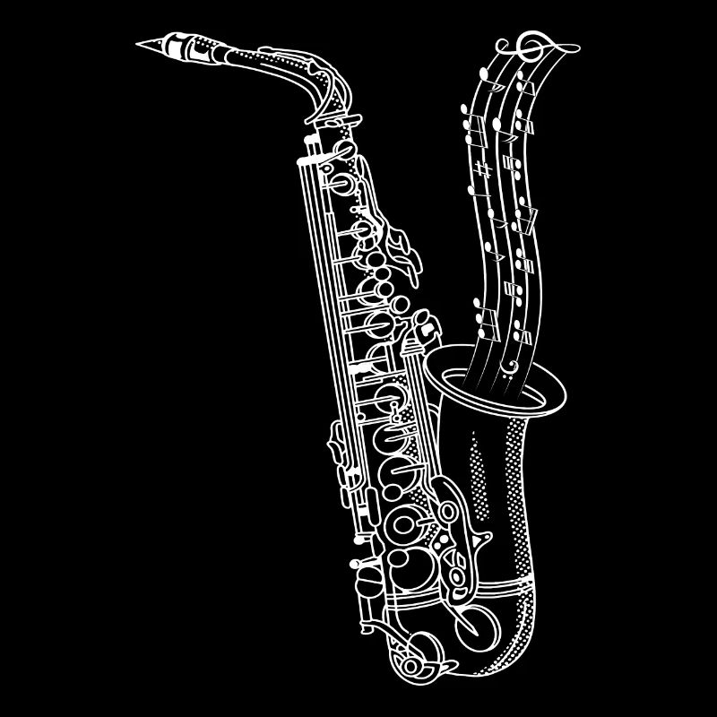 Saxophone avec notes de musique - Saxophone Player
