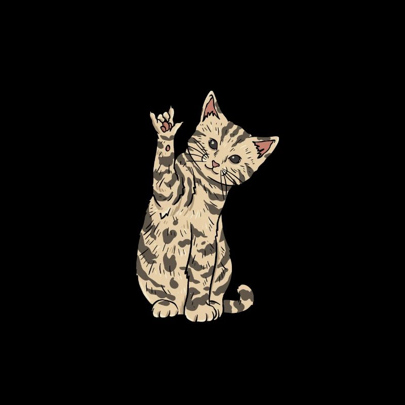 ILY Cat ASL Gestes de la main Sourd Perte auditive