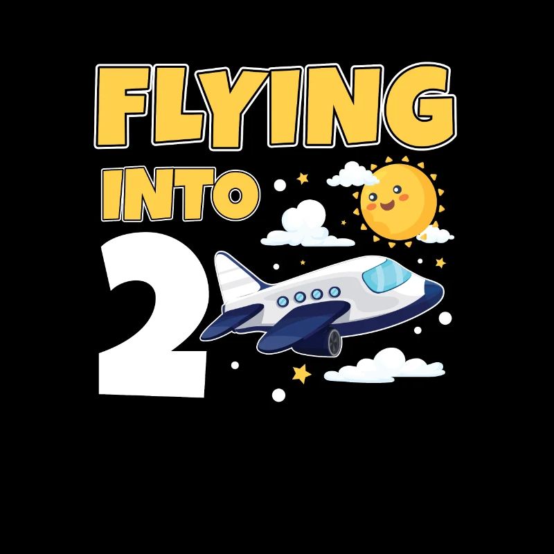 Flying Into 2 Avion Pilote 2 ans 2e anniversaire