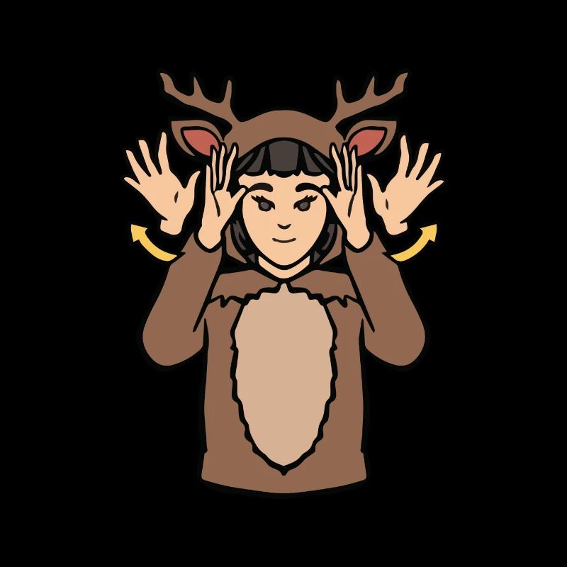 Cerf Animal ASL Geste de la main Sourd