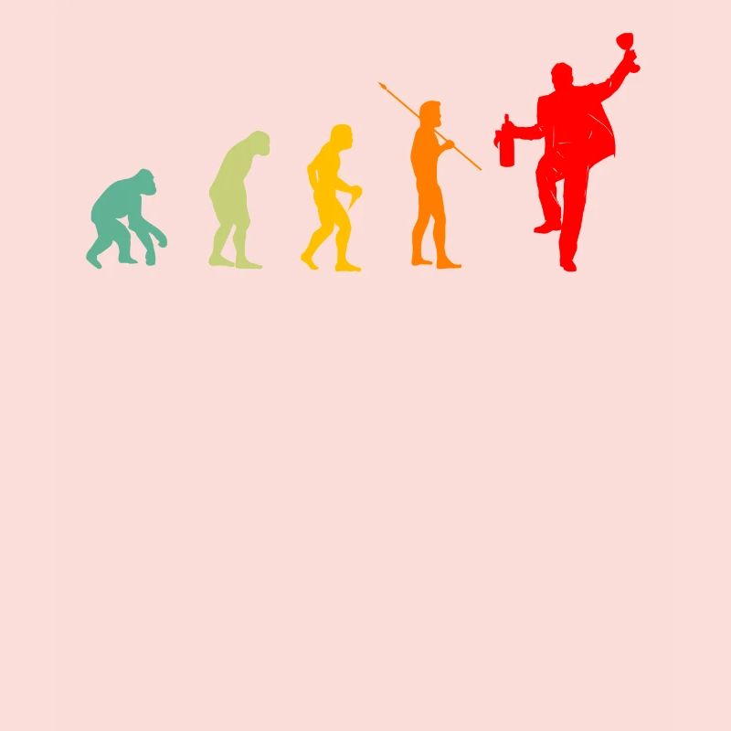 Evolution Aperitif lustiges Geschenk Mann