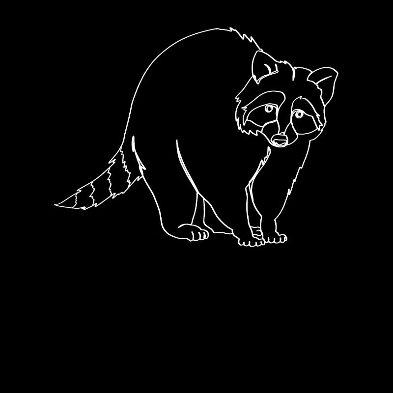 Waschbär Oneline Kunst - Lustiger Waschbär